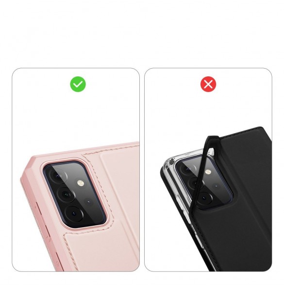 DUX DUCIS Skin X Bokhylla typ fodral för Samsung Galaxy A72 4G rosa
