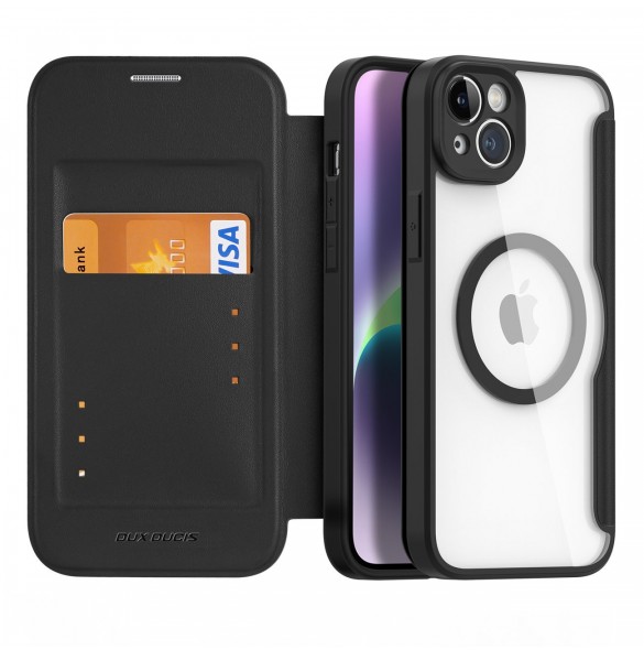Dux Ducis Skin X Pro Fodral iPhone 14 Plus Magnetic MagSafe Flip Fodral Svart