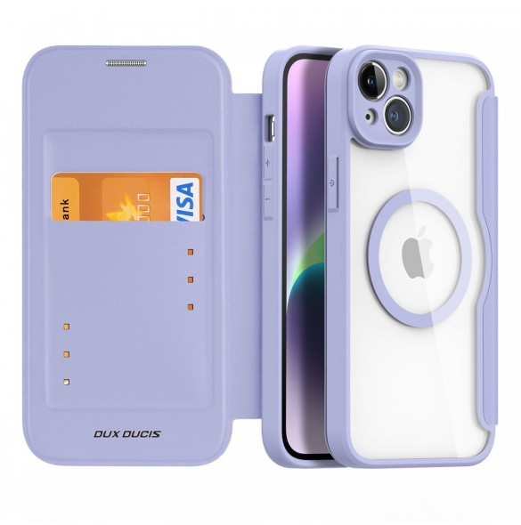 Dux Ducis Skin X Pro Fodral iPhone 14 Plus Magnetic MagSafe Flip Fodral Lila