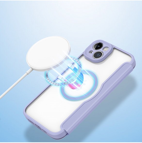 Dux Ducis Skin X Pro Fodral iPhone 14 Plus Magnetic MagSafe Flip Fodral Lila