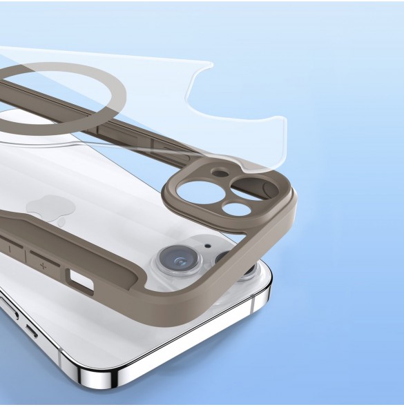 Dux Ducis Skin X Pro fodral iPhone 14 Plus MagSafe magnetiskt flipfodral beige