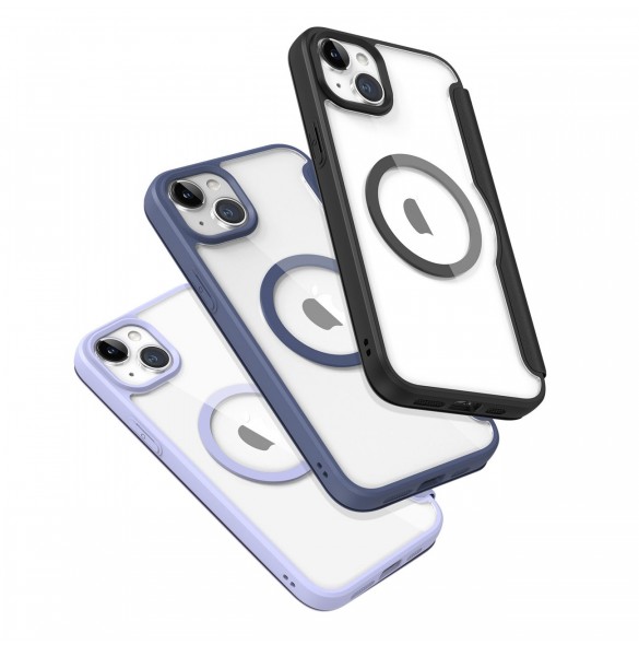 Dux Ducis Skin X Pro Magnetic Flip MagSafe Fodral iPhone 15 - Blå
