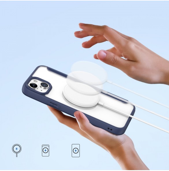 Dux Ducis Skin X Pro Magnetic Flip MagSafe Fodral iPhone 15 - Blå