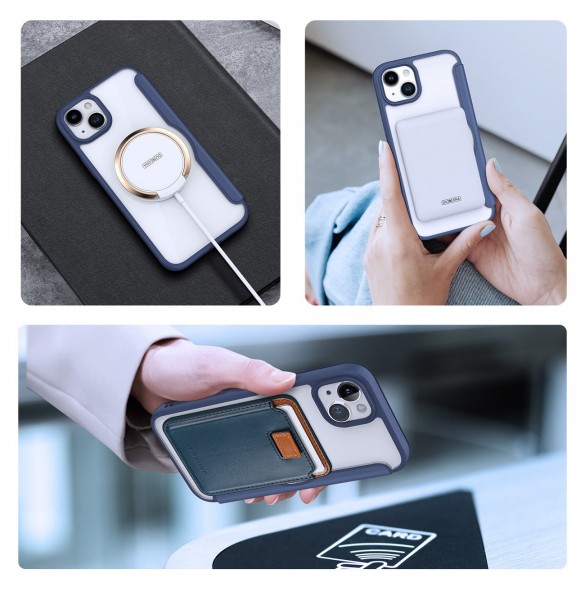 Dux Ducis Skin X Pro Magnetic Flip MagSafe Fodral iPhone 15 - Blå