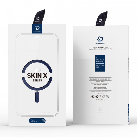 Dux Ducis Skin X Pro Magnetic Flip MagSafe Fodral iPhone 15 - Blå