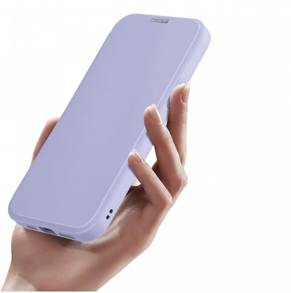 Dux Ducis Skin X Pro Magnetic Flip MagSafe Fodral iPhone 15 Plus - Lila