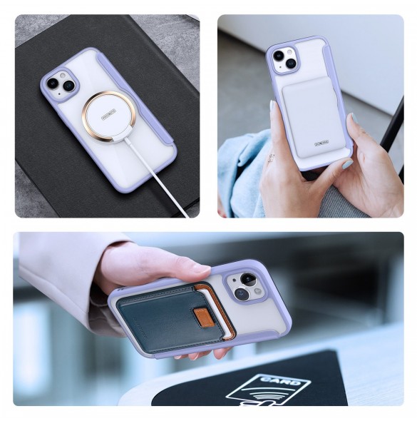 Dux Ducis Skin X Pro Magnetic Flip MagSafe Fodral iPhone 15 Plus - Lila