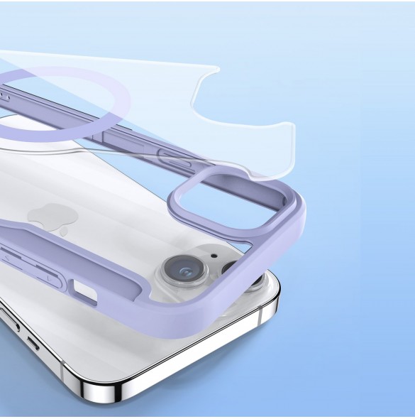 Dux Ducis Skin X Pro Magnetic Flip MagSafe Fodral iPhone 15 Plus - Lila
