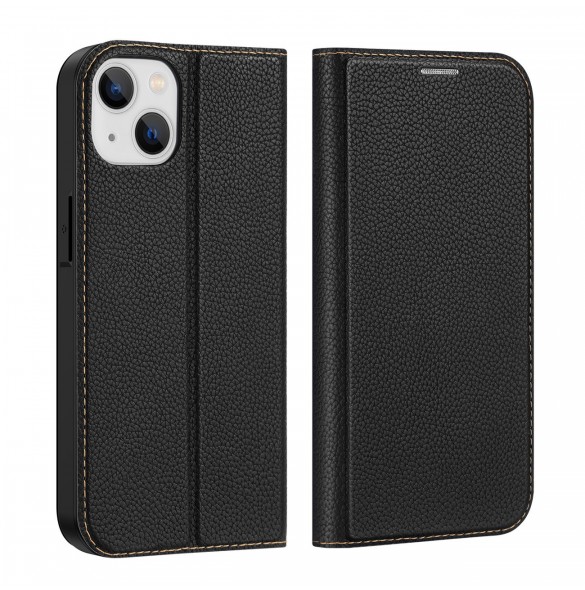 Dux Ducis Skin X2 skal till iPhone 14 skal med magnetisk flik svart