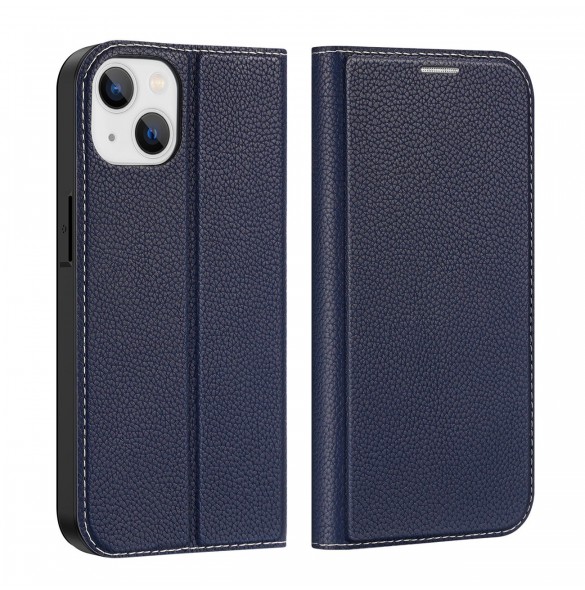Dux Ducis Skin X2 skal till iPhone 14 skal med magnetisk flik blå