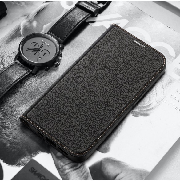 Dux Ducis Skin X2 skal till iPhone 14 Plus skal med magnetisk flik svart