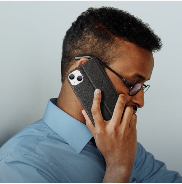Dux Ducis Skin X2 skal till iPhone 14 Plus skal med magnetisk flik svart