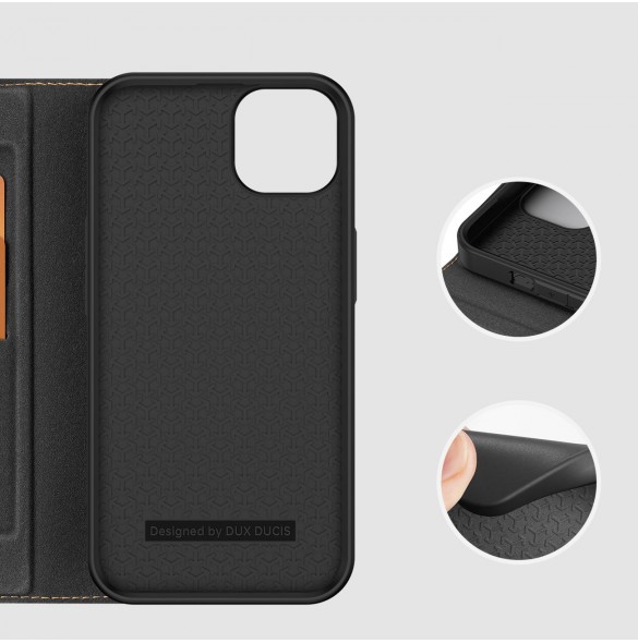 Dux Ducis Skin X2 skal till iPhone 14 Plus skal med magnetisk flik svart