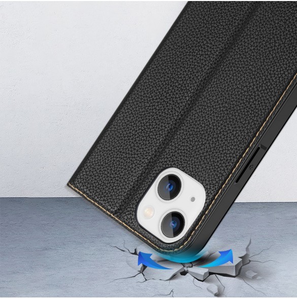 Dux Ducis Skin X2 skal till iPhone 14 Plus skal med magnetisk flik svart