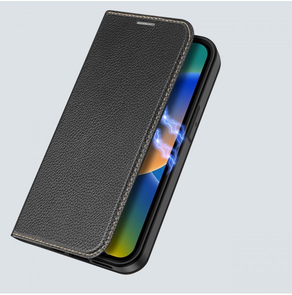 Dux Ducis Skin X2 skal till iPhone 14 Plus skal med magnetisk flik svart