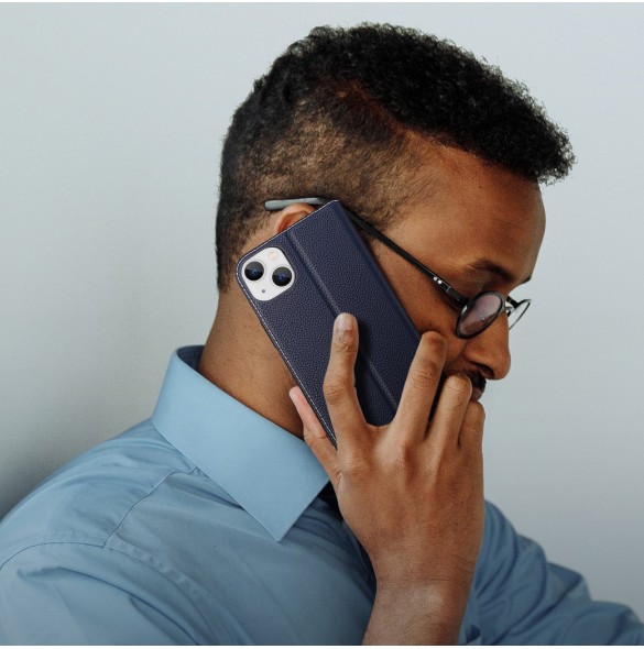 Dux Ducis Skin X2 skal till iPhone 14 Plus skal med magnetisk flik blå