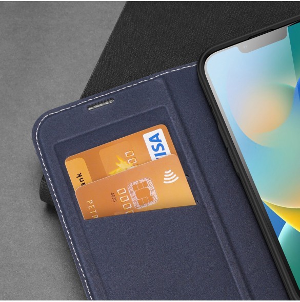 Dux Ducis Skin X2 skal till iPhone 14 Plus skal med magnetisk flik blå