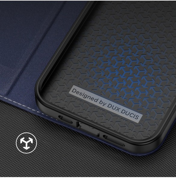 Dux Ducis Skin X2 fodral för iPhone 14 Pro magnetiskt flipfodral blå