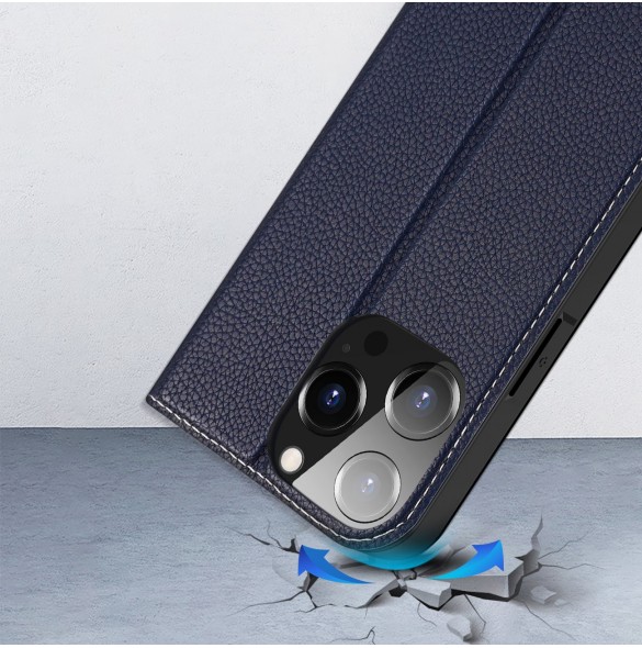 Dux Ducis Skin X2 fodral för iPhone 14 Pro magnetiskt flipfodral blå