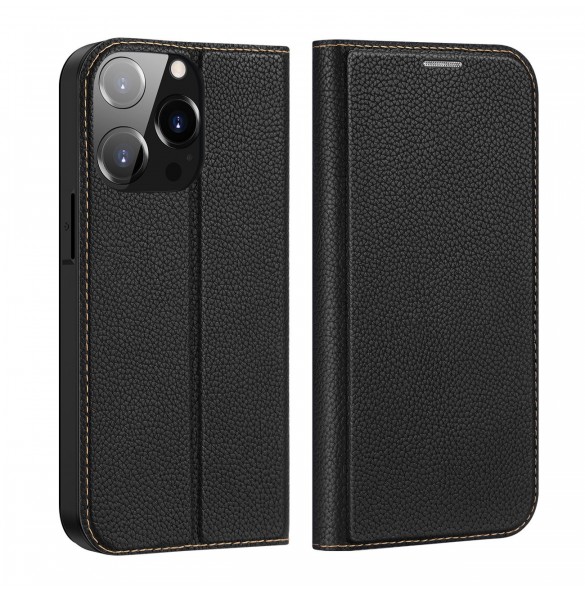 Dux Ducis Skin X2 fodral till iPhone 14 Pro magnetiskt flipfodral svart