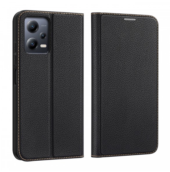 Dux Ducis Skin X2 Fodral För Xiaomi Redmi Note 12 5G / Poco X5 5G Cover Flip Plånboksställ Svart