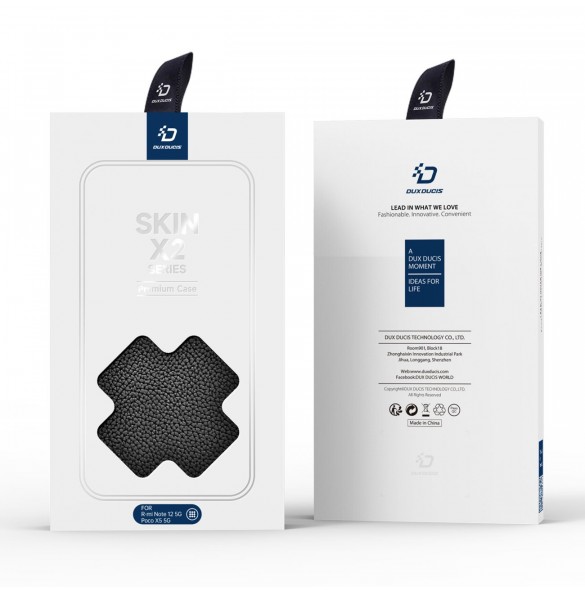 Dux Ducis Skin X2 Fodral För Xiaomi Redmi Note 12 5G / Poco X5 5G Cover Flip Plånboksställ Svart