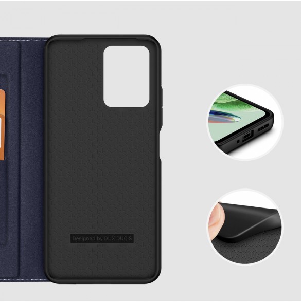 Dux Ducis Skin X2 Fodral För Xiaomi Redmi Note 12 5G / Poco X5 5G Cover Flip Plånboksställ Blå