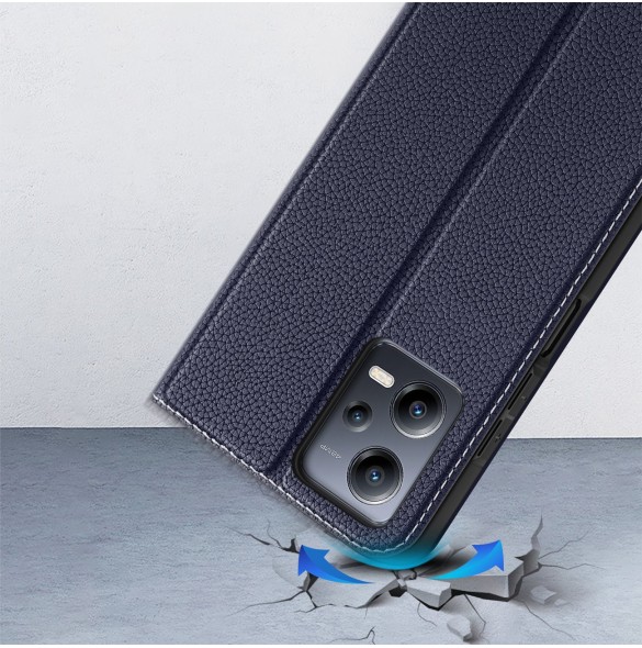 Dux Ducis Skin X2 Fodral För Xiaomi Redmi Note 12 5G / Poco X5 5G Cover Flip Plånboksställ Blå