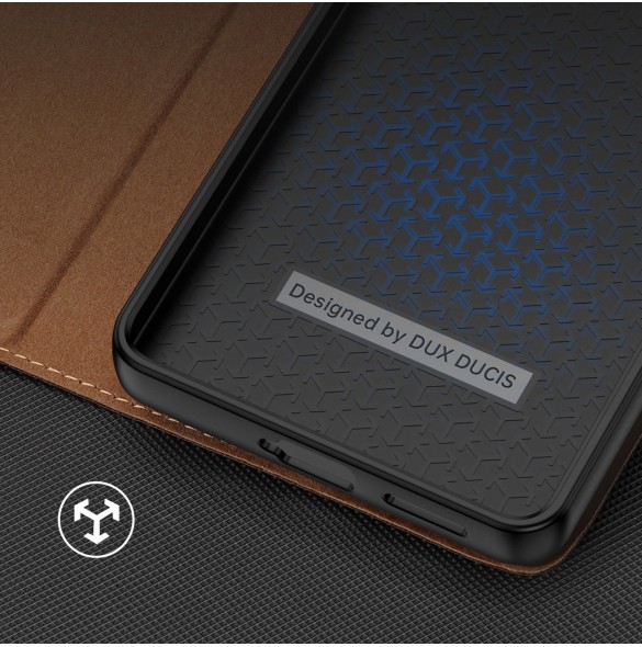 Dux Ducis Skin X2 fodral till Xiaomi Redmi Note 12 Pro+ flip cover plånboksställ brun