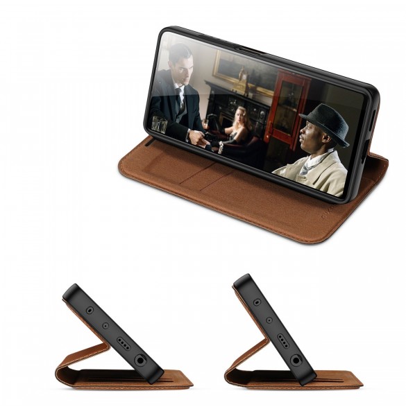 Dux Ducis Skin X2 fodral till Xiaomi Redmi Note 12 Pro+ flip cover plånboksställ brun