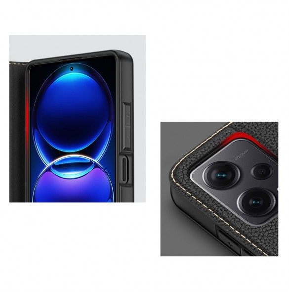 Dux Ducis Skin X2 fodral till Xiaomi Redmi Note 12 Pro+ flip cover plånboksställ brun