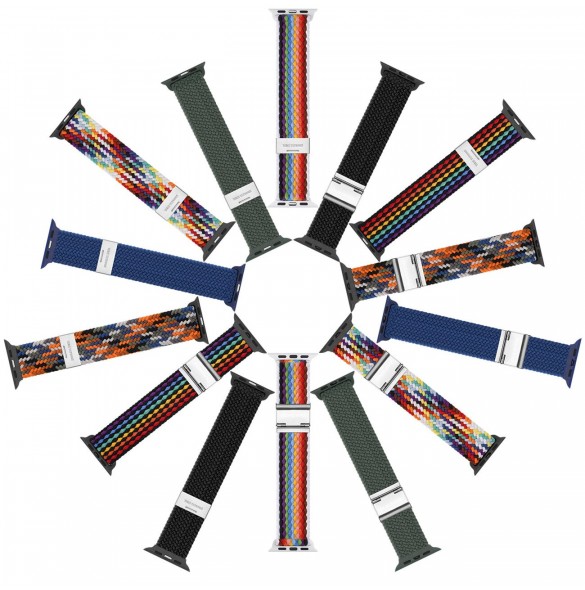 Dux Ducis-rem (Mixture II-version) Apple Watch SE-rem, 9, 8, 7, 6, 5, 4, 3, 2, 1 (41, 40, 38 mm) flätat kamoarmband