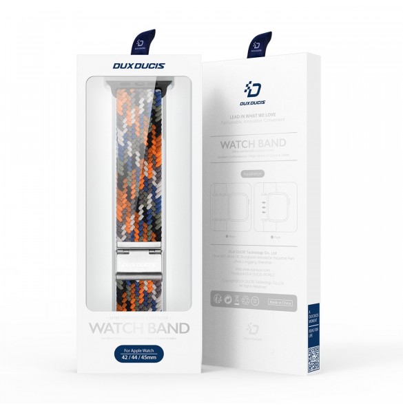Dux Ducis-rem (Mixture II-version) Apple Watch SE-rem, 9, 8, 7, 6, 5, 4, 3, 2, 1 (41, 40, 38 mm) flätat kamoarmband