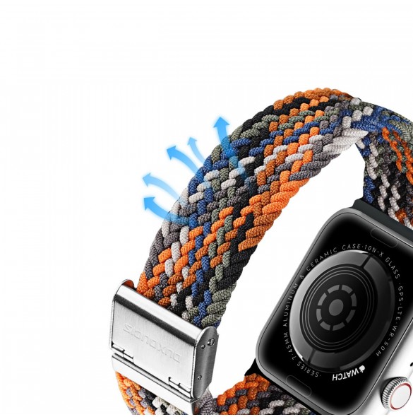 Dux Ducis-rem (Mixture II-version) Apple Watch SE-rem, 9, 8, 7, 6, 5, 4, 3, 2, 1 (41, 40, 38 mm) flätat kamoarmband
