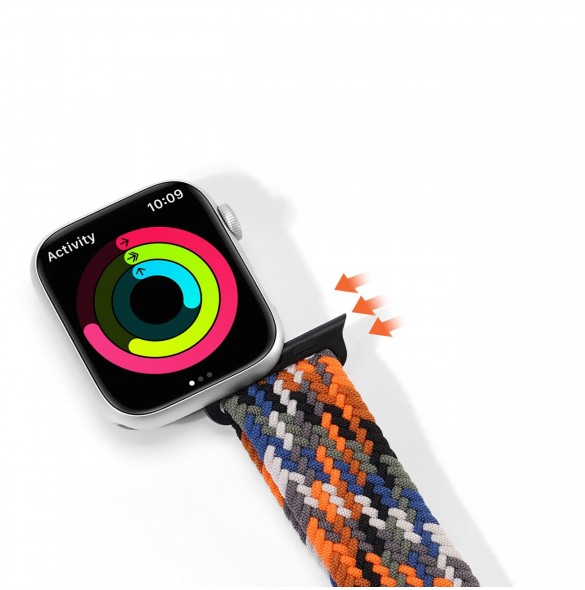 Dux Ducis-rem (Mixture II-version) Apple Watch SE-rem, 9, 8, 7, 6, 5, 4, 3, 2, 1 (41, 40, 38 mm) flätat kamoarmband