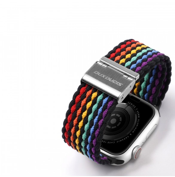 Dux Ducis-rem (Mixture II-version) Apple Watch SE-rem, 9, 8, 7, 6, 5, 4, 3, 2, 1 (41, 40, 38 mm) armband med flätat band med