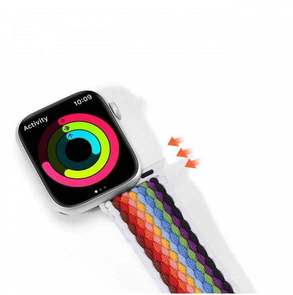 Dux Ducis-rem (Mixture II-version) Apple Watch SE-armband, 9, 8, 7, 6, 5, 4, 3, 2, 1 (41, 40, 38 mm) flätat armband med blekt