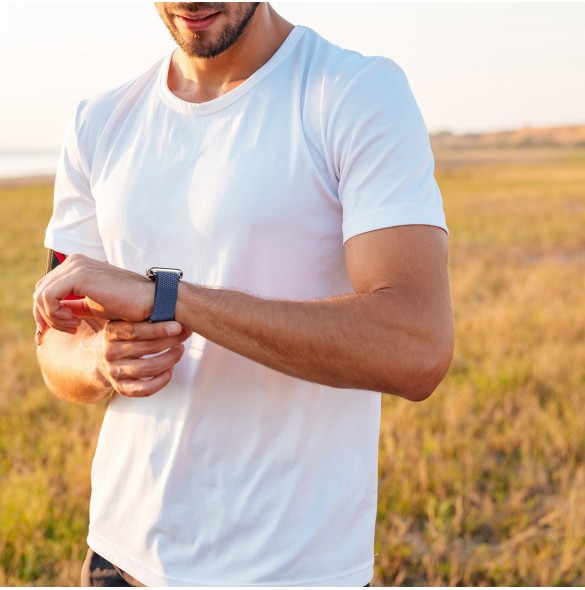 Dux Ducis-rem (Mixture II-version) Apple Watch Ultra, SE, 9, 8, 7, 6, 5, 4, 3, 2, 1 (49, 45, 44, 42 mm) flätat bandarmband bl