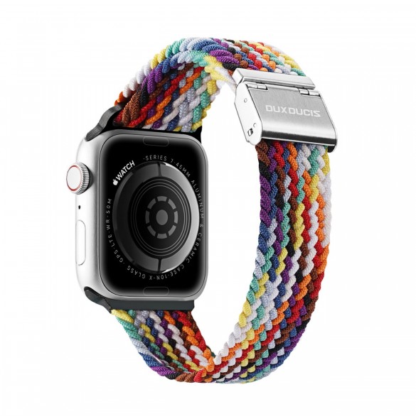 Dux Ducis-rem (Mixture II-version) Apple Watch Ultra, SE, 9, 8, 7, 6, 5, 4, 3, 2, 1 (49, 45, 44, 42 mm) flätat armband regnbå