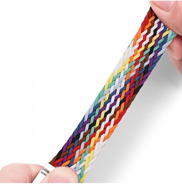Dux Ducis-rem (Mixture II-version) Apple Watch Ultra, SE, 9, 8, 7, 6, 5, 4, 3, 2, 1 (49, 45, 44, 42 mm) flätat armband regnbå
