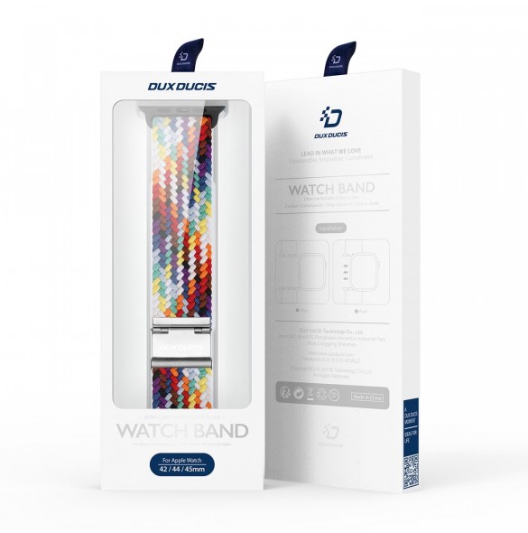 Dux Ducis-rem (Mixture II-version) Apple Watch Ultra, SE, 9, 8, 7, 6, 5, 4, 3, 2, 1 (49, 45, 44, 42 mm) flätat armband regnbå