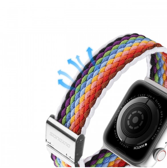 Dux Ducis-rem (Mixture II-version) Apple Watch Ultra, SE, 9, 8, 7, 6, 5, 4, 3, 2, 1 (49, 45, 44, 42 mm) flätat armband med ar