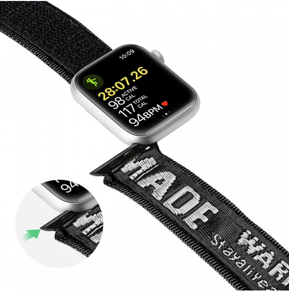 Dux Ducis-rem (utomhusversion) Apple Watch Ultra Strap, SE, 9, 8, 7, 6, 5, 4, 3, 2, 1 (49, 45, 44, 42 mm) Nylonbandsarmband S