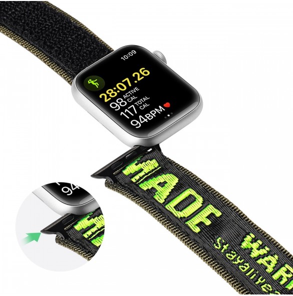 Dux Ducis-rem (utomhusversion) Apple Watch Ultra Strap, SE, 9, 8, 7, 6, 5, 4, 3, 2, 1 (49, 45, 44, 42 mm) Nylonbandsarmband S