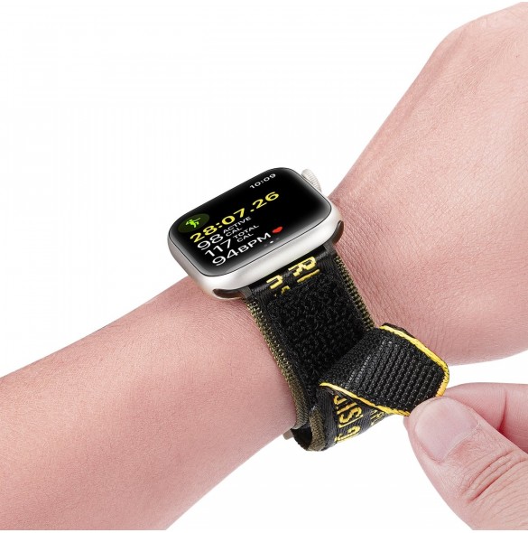 Dux Ducis-rem (utomhusversion) Apple Watch Ultra-rem, SE, 9, 8, 7, 6, 5, 4, 3, 2, 1 (49, 45, 44, 42 mm) gult armband med nylo