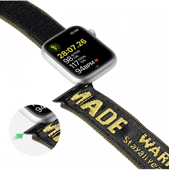 Dux Ducis-rem (utomhusversion) Apple Watch Ultra-rem, SE, 9, 8, 7, 6, 5, 4, 3, 2, 1 (49, 45, 44, 42 mm) gult armband med nylo