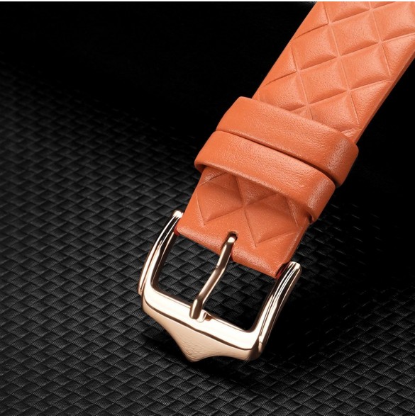 Dux Ducis Armband Läderklocka 7 Band 7/6/5/4/3/2 / SE (41/40 / 38mm) Armband Armband Äkta Läder Armband Orange (Enland Versio