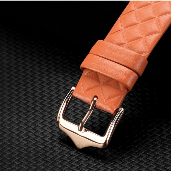 Dux Ducis Armband Läderklocka 7 Band 7/6/5/4/3/2 / SE (45/44 / 42mm) Armband Armband Äkta Läder Armband Orange (Enland Versio