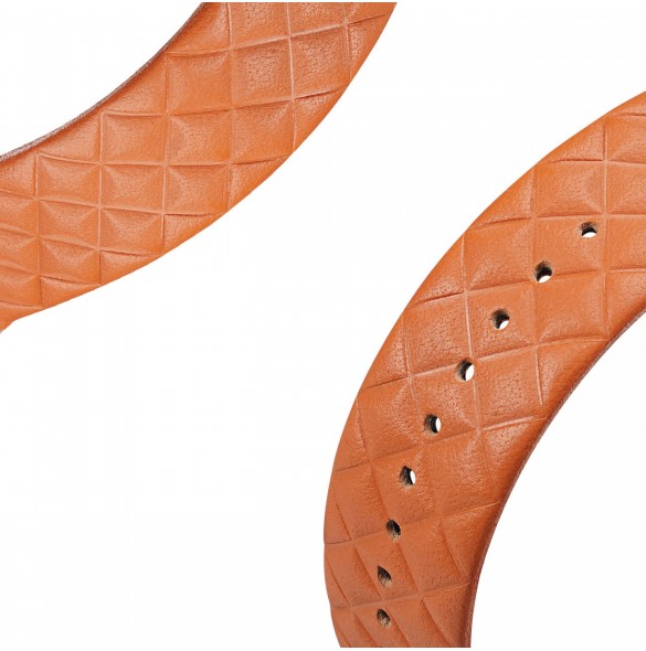 Dux Ducis Armband Läderklocka 7 Band 7/6/5/4/3/2 / SE (45/44 / 42mm) Armband Armband Äkta Läder Armband Orange (Enland Versio