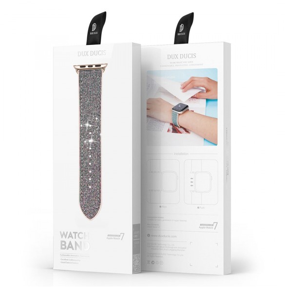 Dux Ducis Strap Watch 7 Band 7/6/5/4/3/2 / SE (45/44 / 42mm) Armband Armband Armband Grön (Sparkle Version)